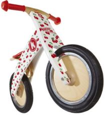 Беговел 12" Kiddi Moto Kurve белый с вишенками